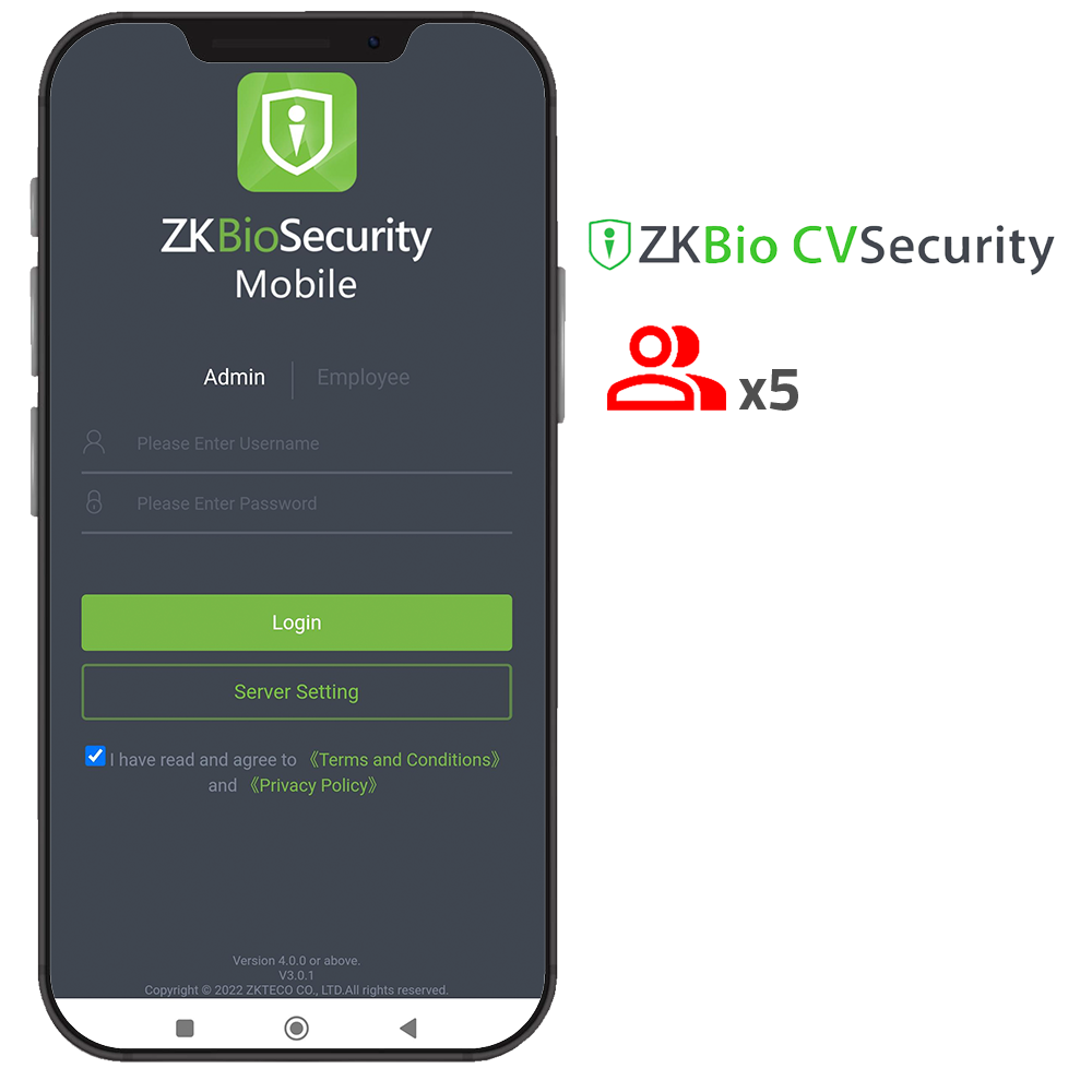  Licença da aplicação CVSecurity da ZKBio