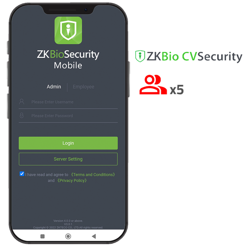  Licença da aplicação CVSecurity da ZKBio